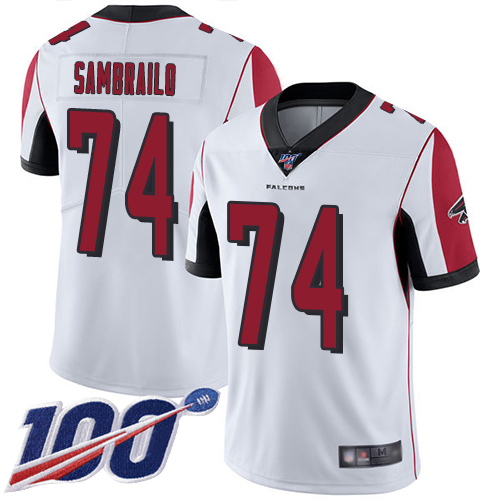 Atlanta Falcons Limited White Men Ty Sambrailo Road Jersey NFL Football 74 100th Season Vapor Untouchable